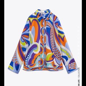 Zara silk button up top- worn for a few hours still in great condition